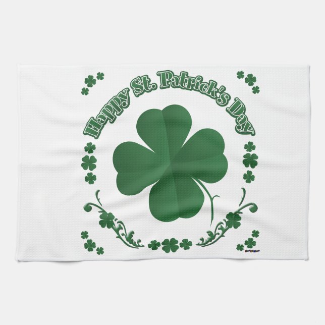 Happy St. Patrick's Day Kitchen Towel (Horizontal)