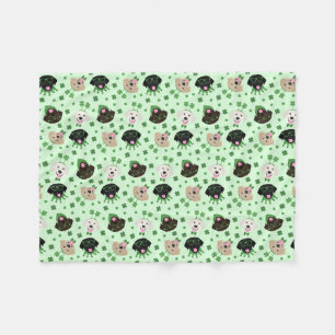 Happy St Patricks Day Labrador Retriever Dogs Fleece Blanket