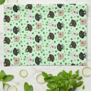 Happy St Patricks Day Labrador Retriever Dogs Kitchen Towel