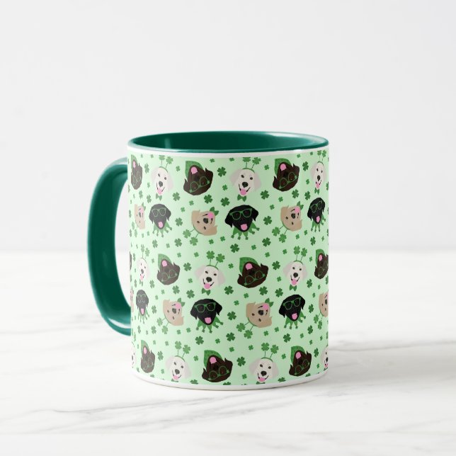 Happy St Patricks Day Labrador Retriever Dogs Mug (Front Left)