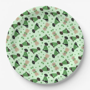 Happy St Patricks Day Labrador Retriever Dogs Paper Plate