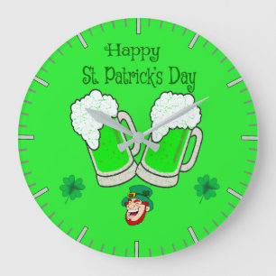 Happy St. Patrick's Day Large Clock