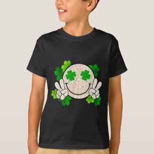 Happy St Patrick's Day Leopard Smile Face Irish Sh T-Shirt
