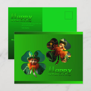 Happy St Patrick's Day Leprechaun Add Photo PostC Holiday Postcard