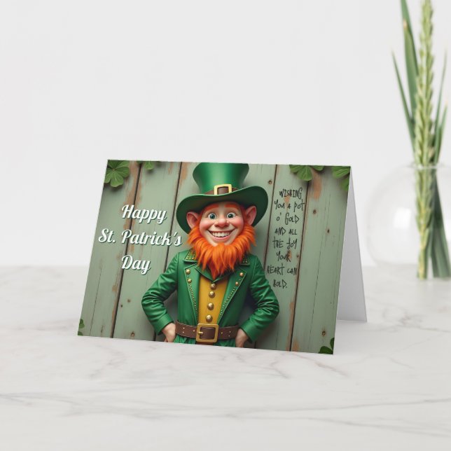 Happy St. Patrick's Day Leprechaun Card (Front)