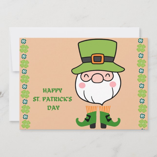 HAPPY ST. PATRICK'S DAY Leprechaun Card (Front)