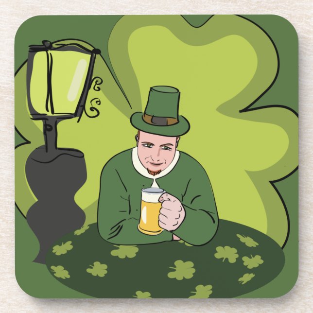 "HAPPY ST. PATRICK'S DAY" LEPRECHAUN COASTER (Front)