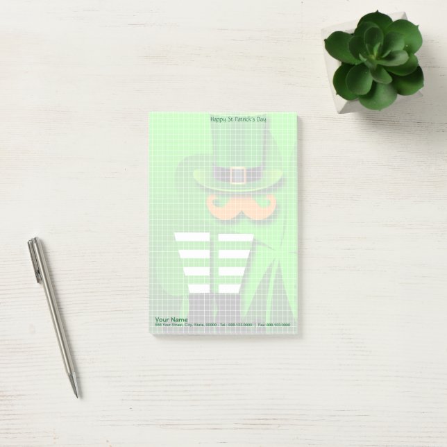 Happy St Patrick's Day Leprechaun Corporate NP Post-it Notes (Office)