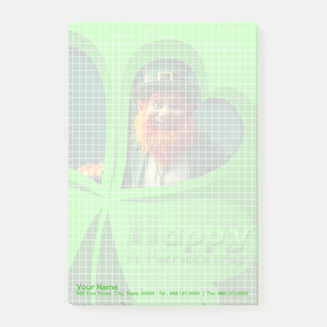 Happy St Patrick's Day Leprechaun Corporate NP Post-it Notes (Front)