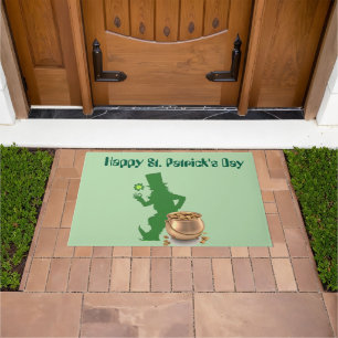 HAPPY ST. PATRICK'S DAY LEPRECHAUN  DOORMAT