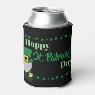 Happy St Patricks Day Leprechaun Gnome Can Cooler