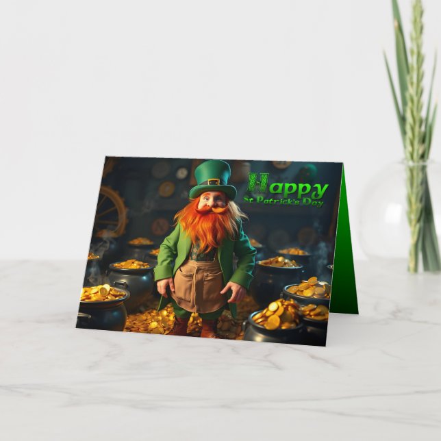Happy St Patrick's Day Leprechaun HGC04 Card (Front)