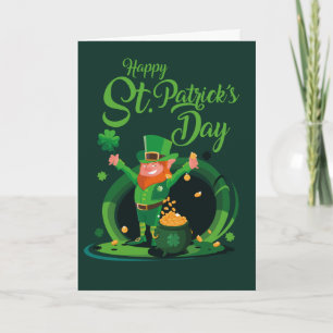 Happy St. Patrick's Day Leprechaun Holiday Card