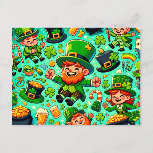 Happy St. Patrick's Day Leprechaun  Holiday Postcard
