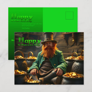 Happy St Patrick's Day Leprechaun HPostC03 Holiday Postcard