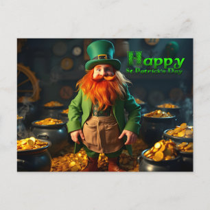 Happy St Patrick's Day Leprechaun HPostC04 Holiday Postcard