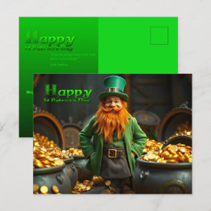 Happy St Patrick's Day Leprechaun HPostC06 Holiday Postcard