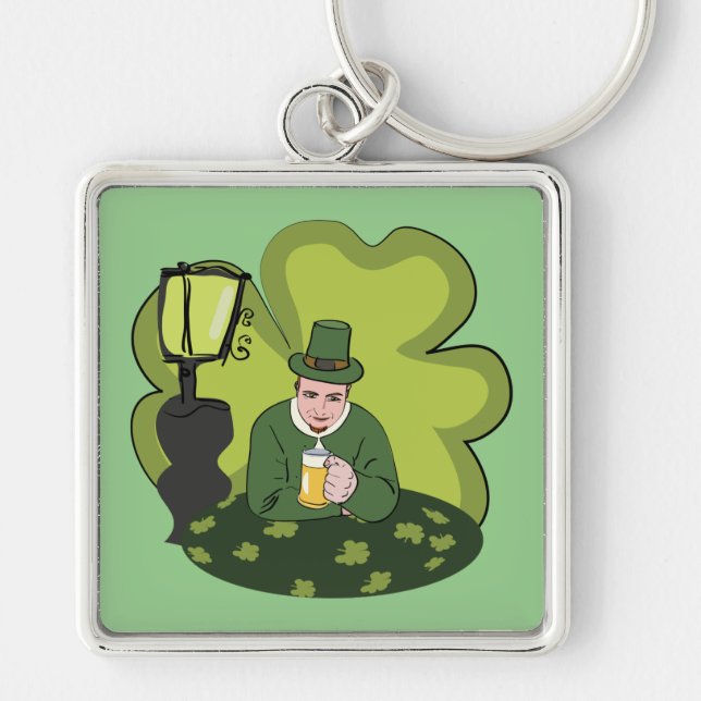 "HAPPY ST. PATRICK'S DAY" LEPRECHAUN KEYCHAIN (Front)