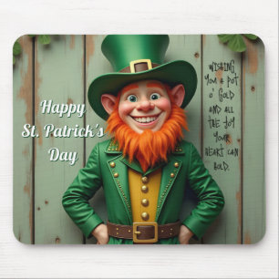 Happy St. Patrick's Day Leprechaun Mouse Pad