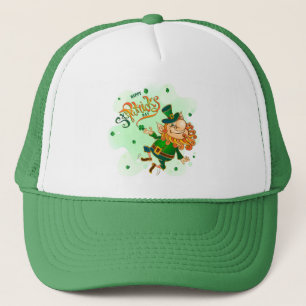 Happy St Patrick's Day Leprechaun Trucker Hat