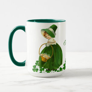 Happy St Patrick's Day Little Girl Lucky Shamrock  Mug