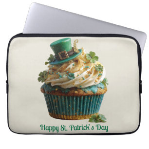 Happy St. Patrick's Day Lucky Cupcake Laptop Sleeve