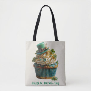 Happy St. Patrick's Day Lucky Cupcake Tote Bag
