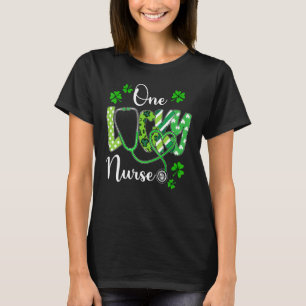 Happy St Patricks Day Lucky Nurse Stethoscope Iris T-Shirt