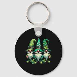 Happy St Patricks Day Lucky Shamrock Gnomes Irish Keychain