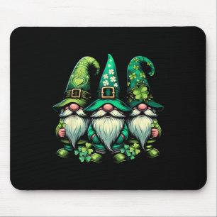 Happy St Patricks Day Lucky Shamrock Gnomes Irish Mouse Pad