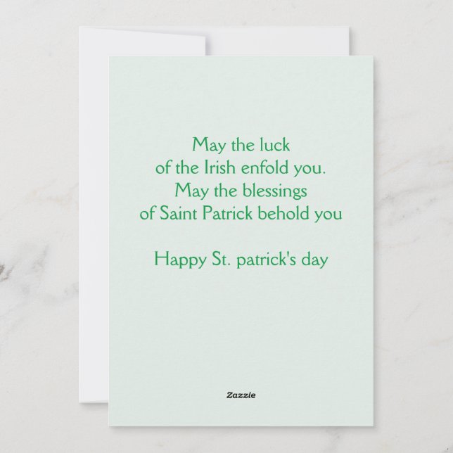 Happy St. patrick's day Lucky Shamrocks Simple Holiday Card (Back)