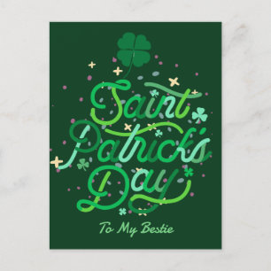 Happy St. patrick's day Lucky Shamrocks Simple Holiday Postcard