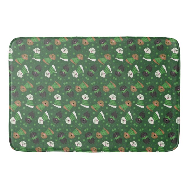 Happy St Patricks Day Maltipoo Dogs Bath Mat (Front)