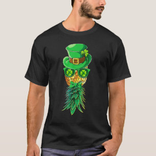 Happy St Patrick's Day Mask Upside Down Pineapple T-Shirt