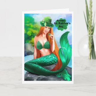 Happy St. Patrick's Day Mermaid card
