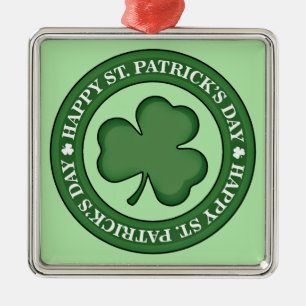 Happy St. Patricks Day Metal Ornament