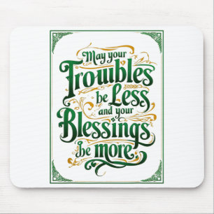 Happy St. Patrick's Day Motivational Quote Apparel Mouse Pad