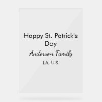 Happy st. Patrick's day name family place simple g