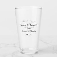 Happy st. Patrick's day name family place simple g