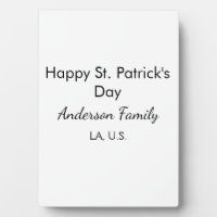 Happy st. Patrick's day name family place simple g