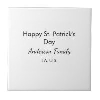 Happy st. Patrick's day name family place simple g