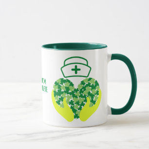 Happy St Patrick's Day Nurse Shamrock Clover Mug