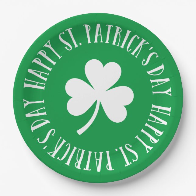 Happy St. Patrick's Day Paper Plate (Front)