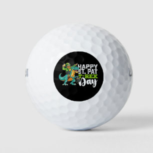 Happy St Patrick's Day Pat T Rex Dinosaur Golf Balls