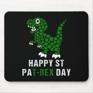 Happy St Patricks Day Patrex T-rex Dinosaur Funny  Mouse Pad