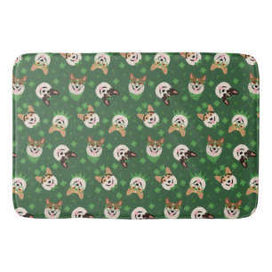 Happy St Patricks Day Pembroke Welsh Corgi Dogs Bath Mat