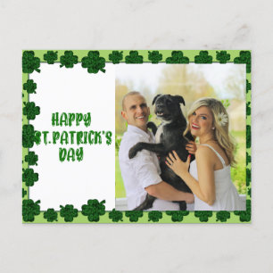 Happy St Patrick's Day Personalized Family Photo Holiday Postcard