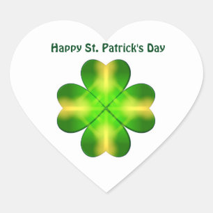 Happy St Patrick's Day ,personalized Heart Sticker