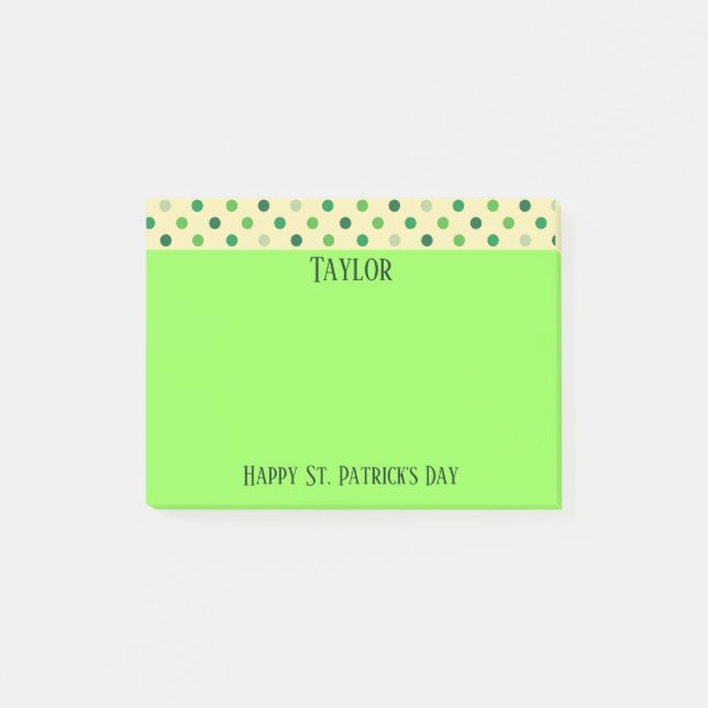 Happy St. Patrick's Day Polka Dots Post-it Notes (Front)