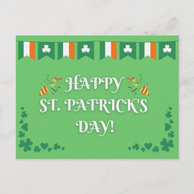 Happy St. Patrick's Day Postcard (Front)